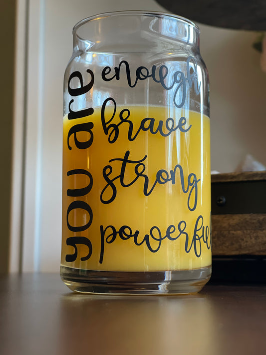 inspirational 16 ounce drinking glass